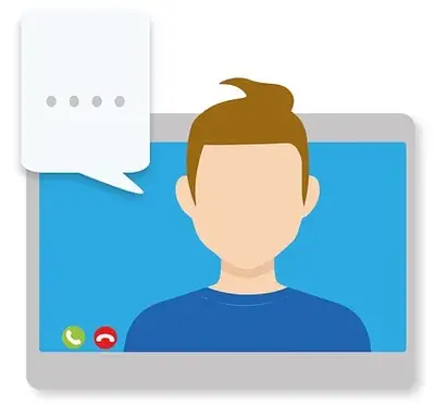 Animation von Mann im Video Call fürs Online-Recruiting