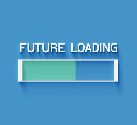Mitarbeiterempfehlungen haben eine starke Langzeitwirkung Grafik eines Ladevorgangs mit der Beschriftung Future Loading