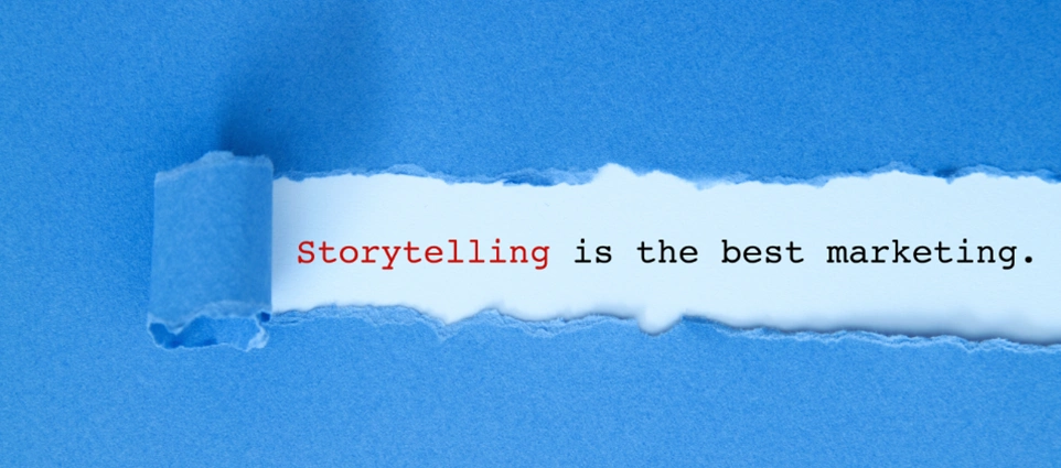 Storytelling ist eine spannende Strategie im Bereich Recruiting Schriftzug "Storytelling is the best marketing" als Grafik
