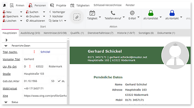 Screenshot hunterCV-EXTRACTOR CV-Parsing für Lebensläufe