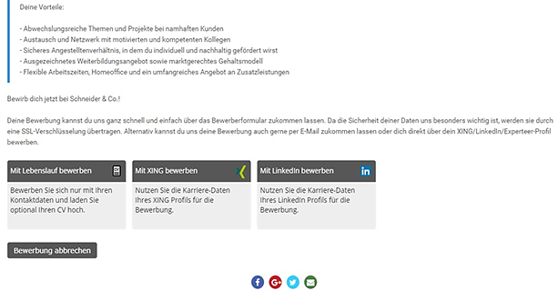 Recruiting Prozess Personalberatung Screenshot Stellenausschreibung mit hunter